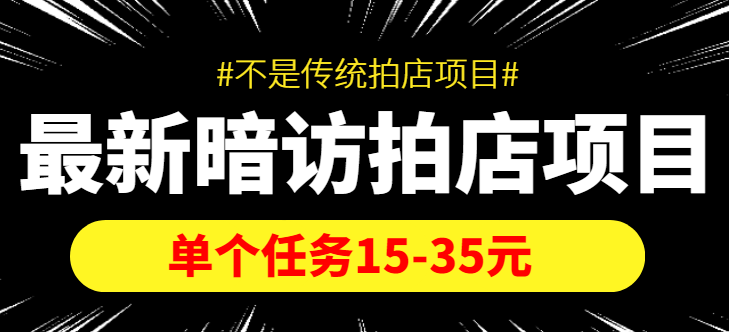最新暗访拍店信息差项目，单个任务15-35元（不是传统拍店项目）-副业心选