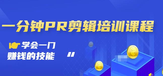 抖音视频一分钟PR剪辑培训：学会一门赚钱的技能，每节课短小精悍-副业心选