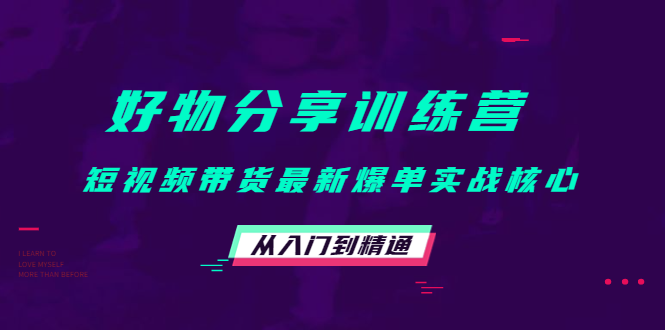 好物分享训练营：短视频带货最新爆单实战核心，从入门到精通 - 副业心选-副业心选