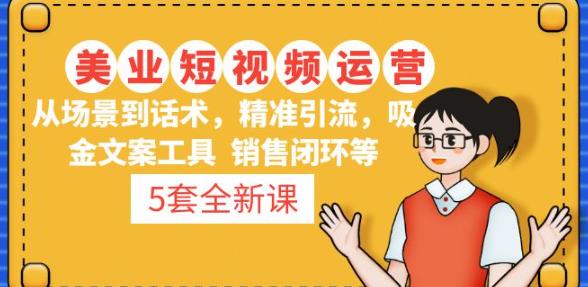 5套·美业短视频运营课从场景到话术·精准引流·吸金文案工具·销售闭环等 - 副业心选-副业心选