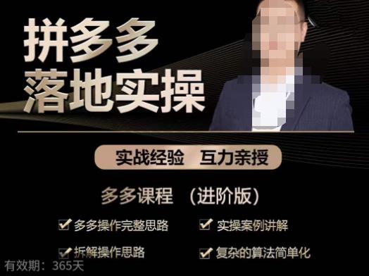 拼多多实战篇·落地实操：多多操作完整思路+实操案例讲解+拆解操作思路+复杂的算法简单化 - 副业心选-副业心选