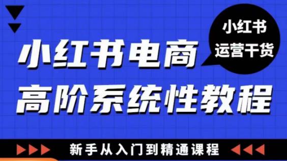 小红书电商高阶系统教程，新手从入门到精通系统课-副业心选