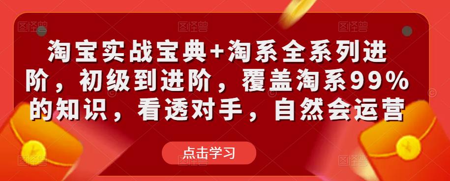 淘宝实战宝典+淘系全系列进阶，初级到进阶，覆盖淘系99%的知识，看透对手，自然会运营 - 副业心选-副业心选