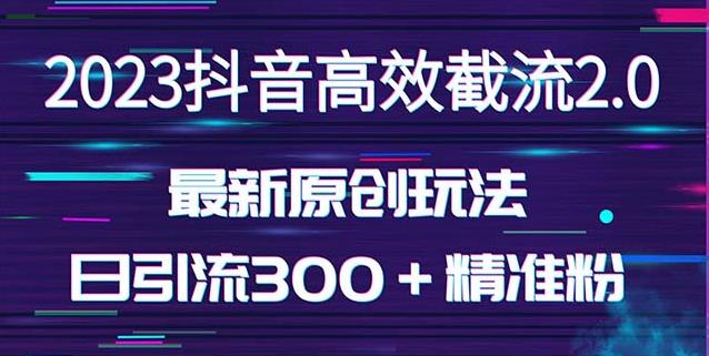 日引300＋创业粉，独家抖音高效截流2.0玩法（价值1280）-副业心选