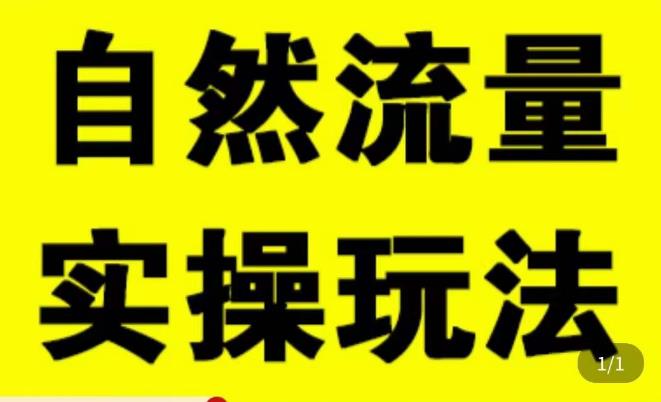 拼多多自然流量天花板，拼多多自然流的实操玩法，自然流量是怎么来的，如何开车带来自然流等知识 - 副业心选-副业心选