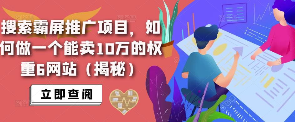 搜索霸屏推广项目，如何做一个能卖10万的权重6网站（揭秘）-副业心选