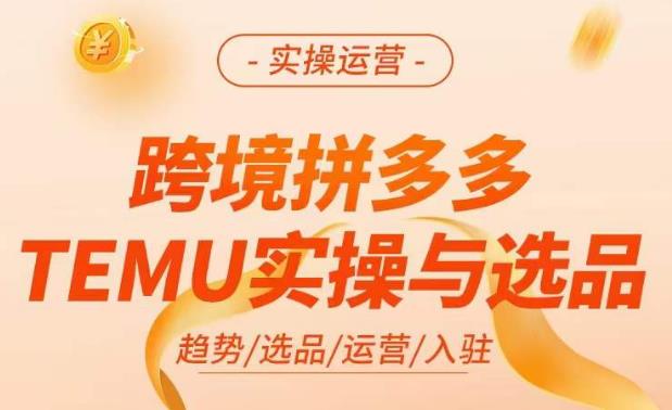 跨境拼多多TEMU实操与选品，​掌握平台运营方法技巧，选品避坑12条标准，爆款的底层思路等-副业心选