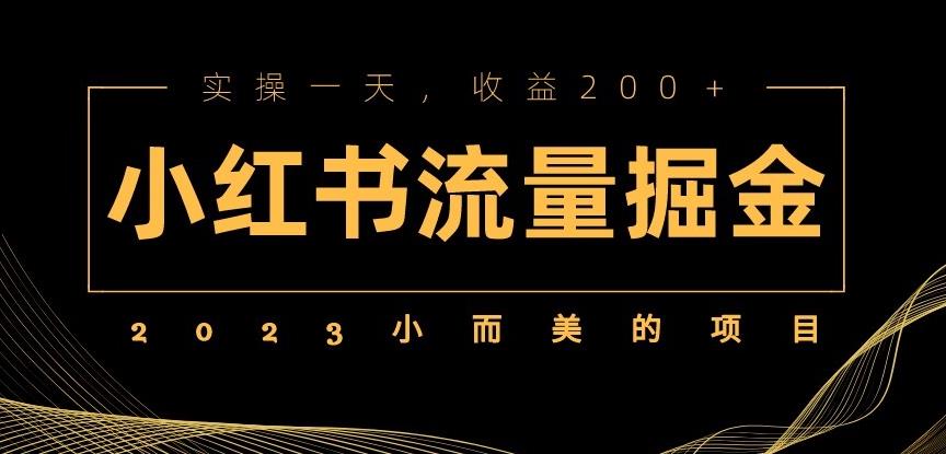 2023小而美的项目，小红书流量掘金，实操一天，收益200+【揭秘】 - 副业心选-副业心选