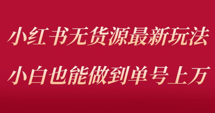 小红书无货源最新螺旋起号玩法，电商小白也能做到单号上万（价值3980元） - 副业心选-副业心选