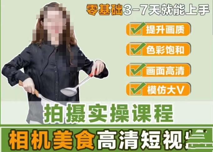 宋大大-相机美食高清短视频教学，零基础3-7天就能快速上手，掌握用单反或者微单拍摄美食短视频 - 副业心选-副业心选
