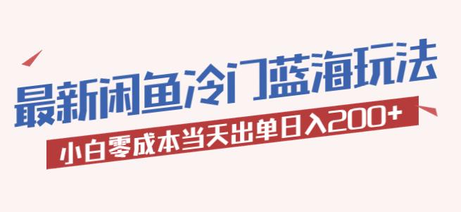 2023最新闲鱼冷门蓝海玩法，小白零成本当天出单日入200+【揭秘】 - 副业心选-副业心选