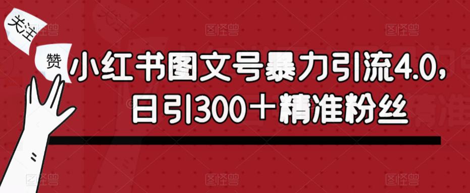 小红书图文号暴力引流4.0，日引300＋精准粉丝【揭秘】-副业心选