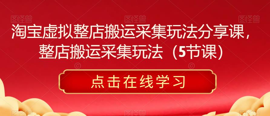 淘宝虚拟整店搬运采集玩法分享课，整店搬运采集玩法（5节课） - 副业心选-副业心选