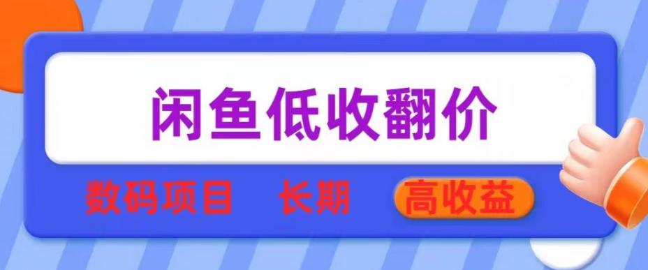 闲鱼低收翻价数码暴利项目，长期高收益【揭秘】-副业心选