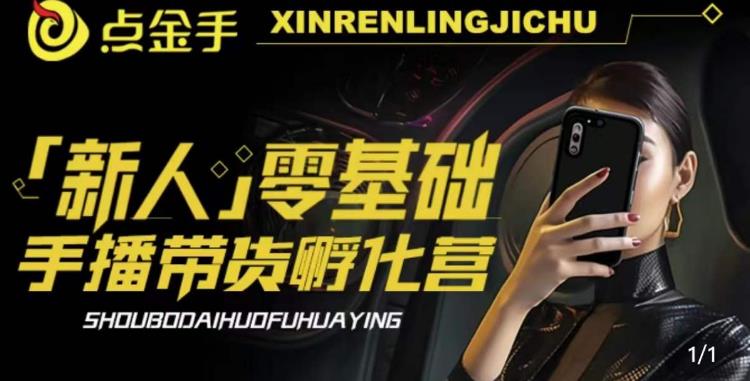 2023点金手·新人零基础手播带货孵化营：账号运营篇+主播话术篇+数据流量篇等 - 副业心选-副业心选