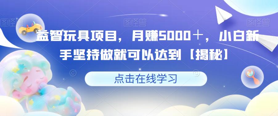 益智玩具项目，月赚5000＋，小白新手坚持做就可以达到【揭秘】 - 副业心选-副业心选