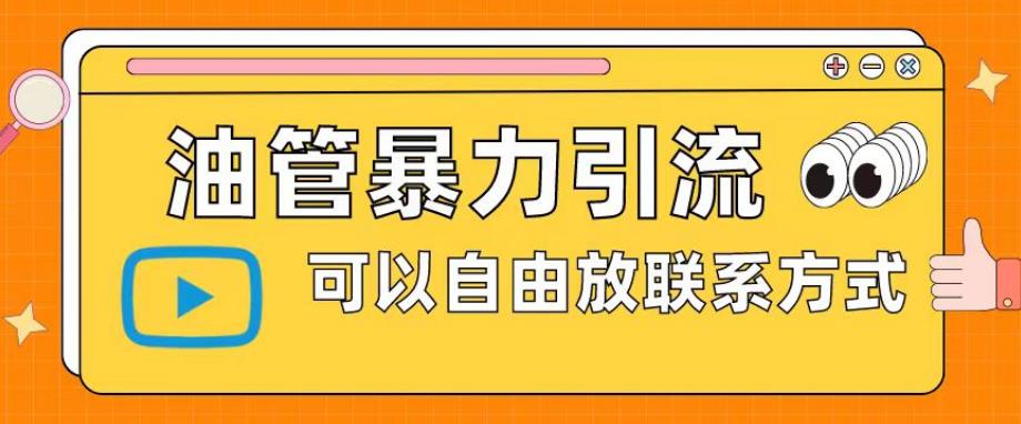 油管暴力引流，可以自由放联系方式【揭秘】 - 副业心选-副业心选