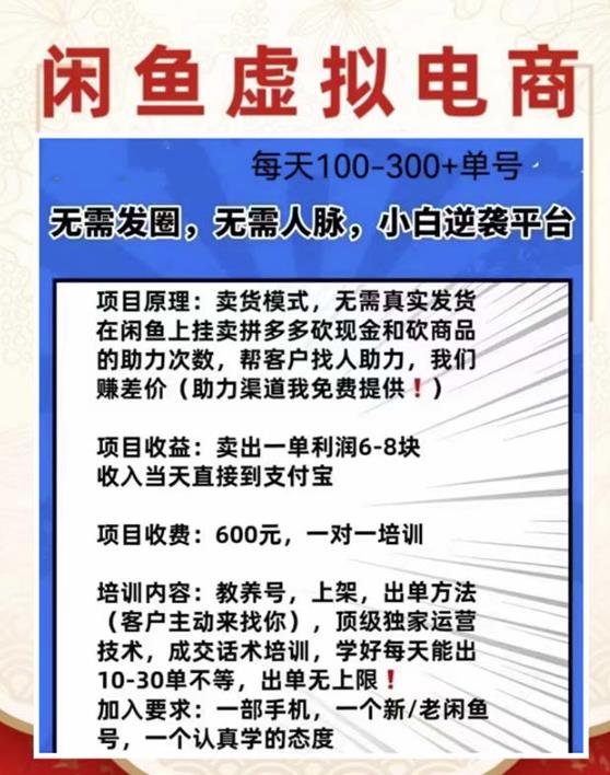 图片[2]-外边收费600多的闲鱼新玩法虚似电商之拼多多助力项目，单号100-300元 - 副业心选-副业心选