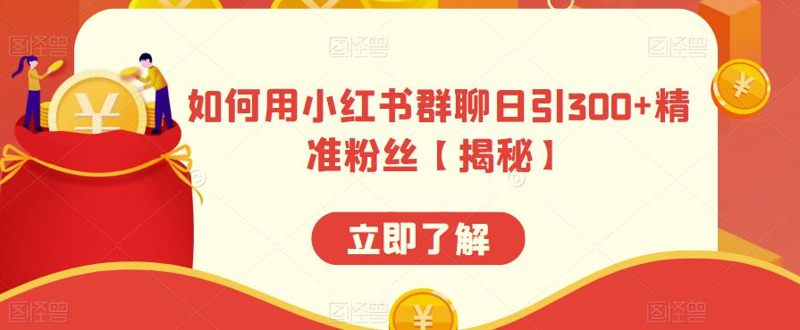 如何用小红书群聊日引300+精准粉丝【揭秘】 - 副业心选-副业心选
