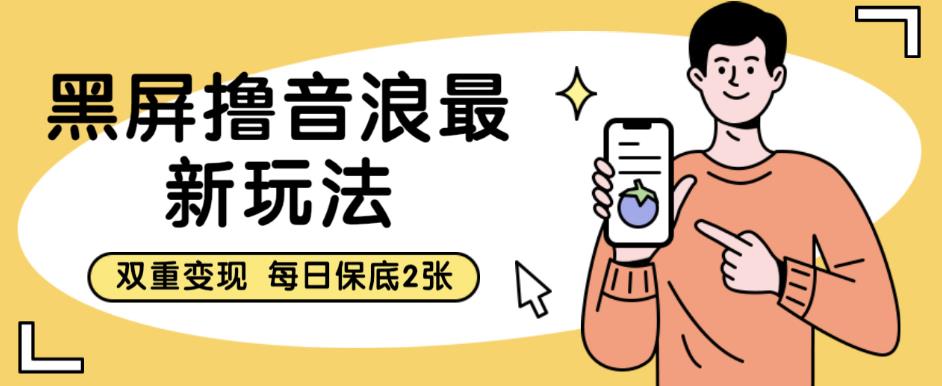 黑屏撸音浪最新玩法，双重变现，每日保底2张【揭秘】-副业心选
