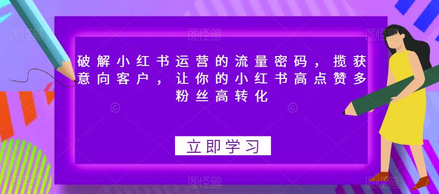 破解小红书运营的流量密码，揽获意向客户，让你的小红书高点赞多粉丝高转化 - 副业心选-副业心选