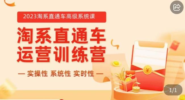 冠东·2023淘系直通车高级系统课，​实操性，系统性，实时性，直通车完整体系教学 - 副业心选-副业心选