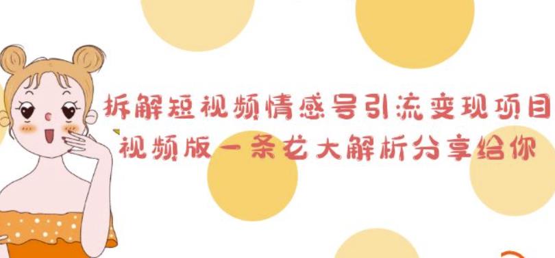 拆解短视频情感号引流变现项目，视频版一条龙大解析分享给你 - 副业心选-副业心选