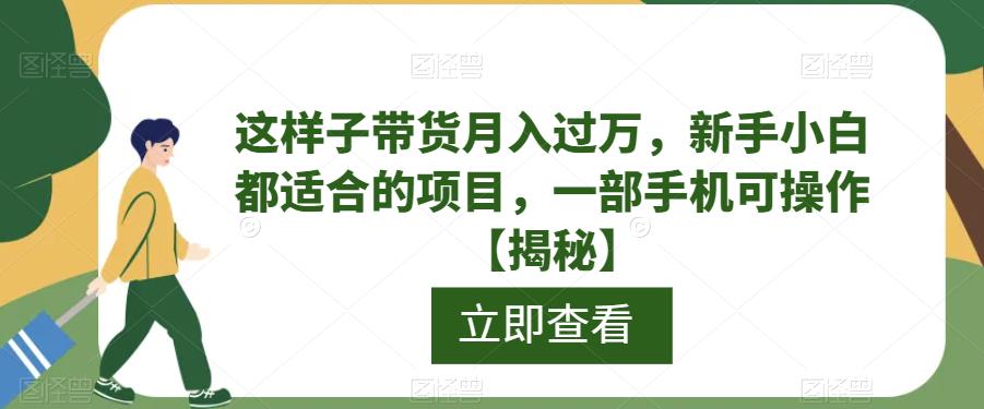 这样子带货月入过万，新手小白都适合的项目，一部手机可操作【揭秘】 - 副业心选-副业心选