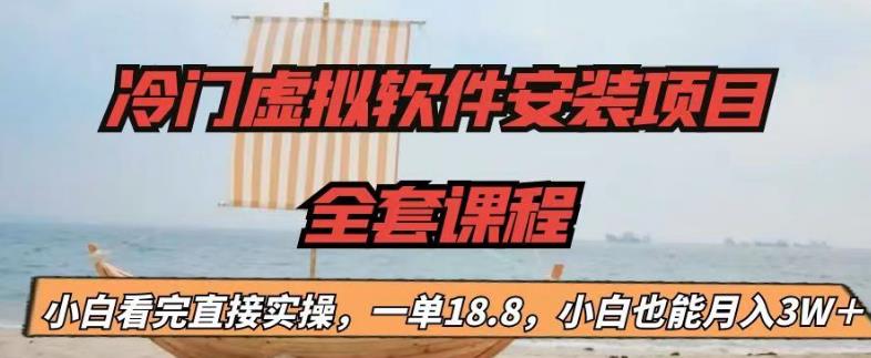 冷门虚拟软件安装项目，一单18.8，小白也能月入3W＋【揭秘】-副业心选