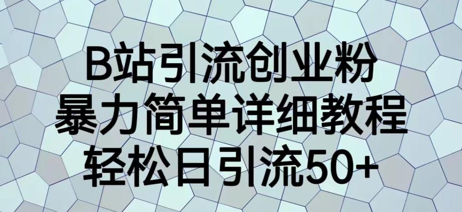 B站引流创业粉，暴力简单详细教程，轻松日引流50+【揭秘】 - 副业心选-副业心选