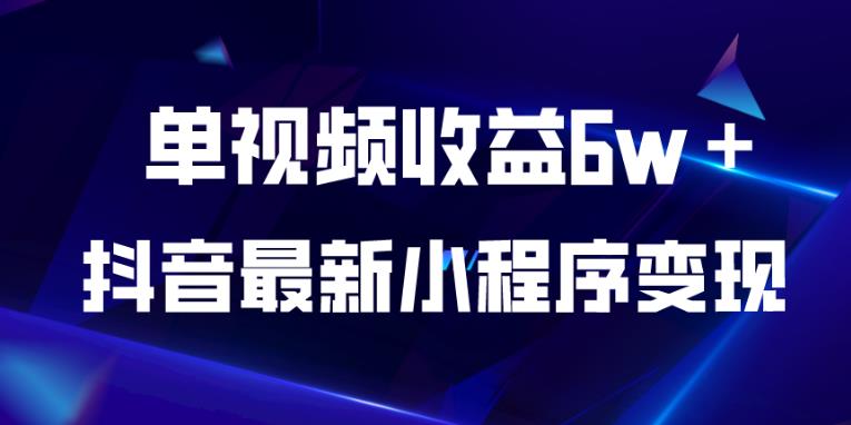 抖音最新小程序变现项目，单视频收益6w＋，小白可做【揭秘】-副业心选