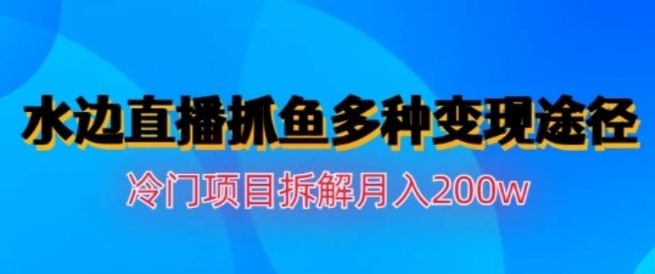 水边直播抓鱼，多种变现途径冷门项目，月入200w拆解【揭秘】-副业心选