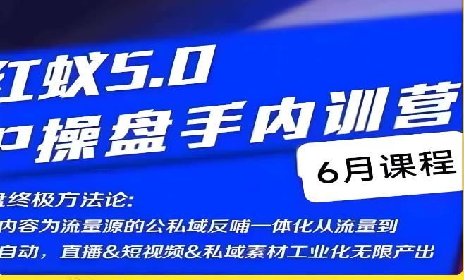 红蚁5.0IP操盘手内训营，IP操盘终极方法论 - 副业心选-副业心选