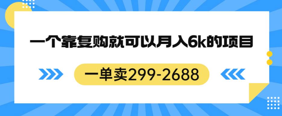 一单卖299-2688，一个靠复购就可以月入6k的暴利项目【揭秘】-副业心选