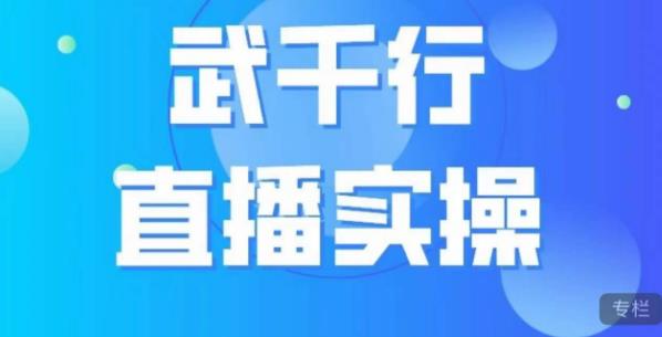 武千行直播实操课，账号定位、带货账号搭建、选品等-副业心选