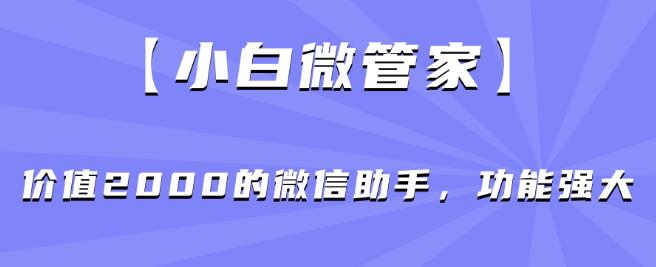 【小白微管家】价值2000的微信助手，功能强大 - 副业心选-副业心选