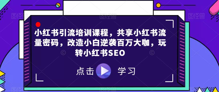 小红书引流培训课程，共享小红书流量密码，改造小白逆袭百万大咖，玩转小红书SEO-副业心选
