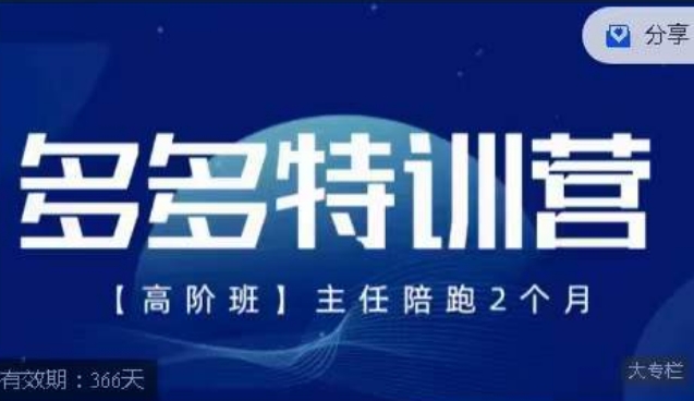 纪主任·多多特训营高阶班【9月13日更新】，拼多多最新玩法技巧落地实操 - 副业心选-副业心选