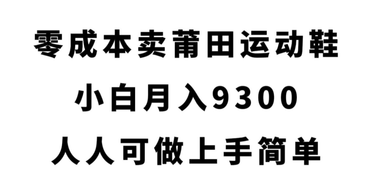 零成本卖莆田运动鞋，小白月入9300，人人可做上手简单【揭秘】 - 副业心选-副业心选