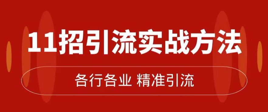 精准引流术：11招引流实战方法，让你私域流量加到爆（11节课完整) - 副业心选-副业心选