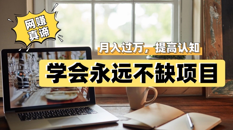 网赚真谛，学会就可以永远不缺项目，轻松月入过万，提高小白认知！ - 副业心选-副业心选