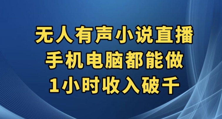 抖音无人有声小说直播，手机电脑都能做，1小时收入破千【揭秘】-副业心选
