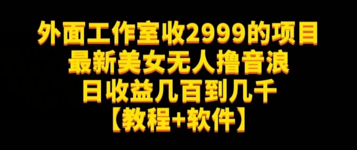 外面工作室收2999的项目最新美女无人撸音浪日收益几百到几千【教程+软件】（仅揭秘） - 副业心选-副业心选