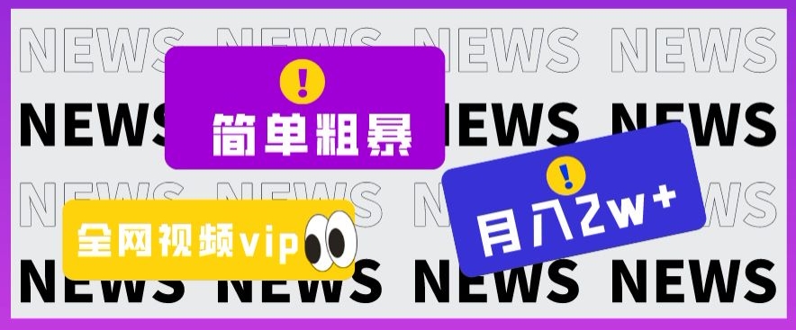 简单粗暴零成本，高回报，全网视频VIP掘金项目，月入2万＋【揭秘】 - 副业心选-副业心选