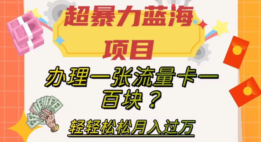超暴力蓝海项目，办理一张流量卡一百块？轻轻松松月入过万，保姆级教程【揭秘】 - 副业心选-副业心选