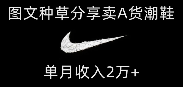 靠图文种草分享卖A货潮鞋，每天一小时，单月收入2万+【揭秘】 - 副业心选-副业心选