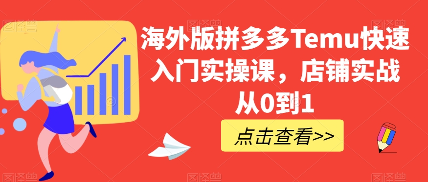海外版拼多多Temu快速入门实操课，店铺实战从0到1-副业心选