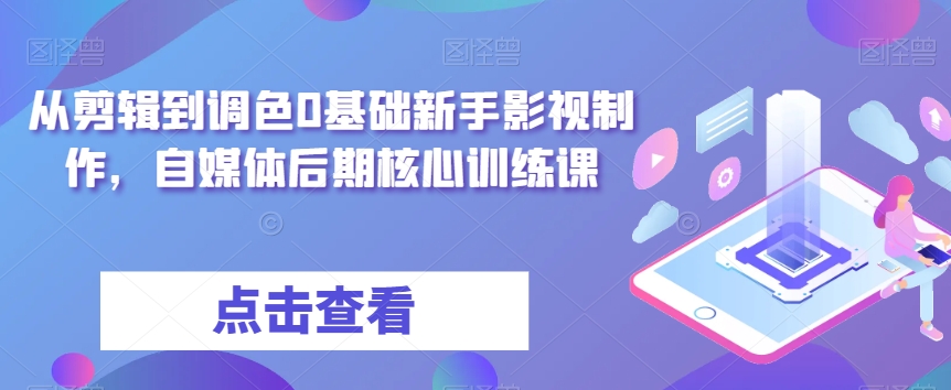 从剪辑到调色0基础新手影视制作，自媒体后期核心训练课 - 副业心选-副业心选
