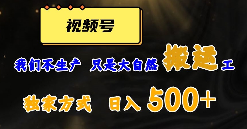 视频号轻松搬运日赚500+，一个1分钟1条原创视频【揭秘】 - 副业心选-副业心选
