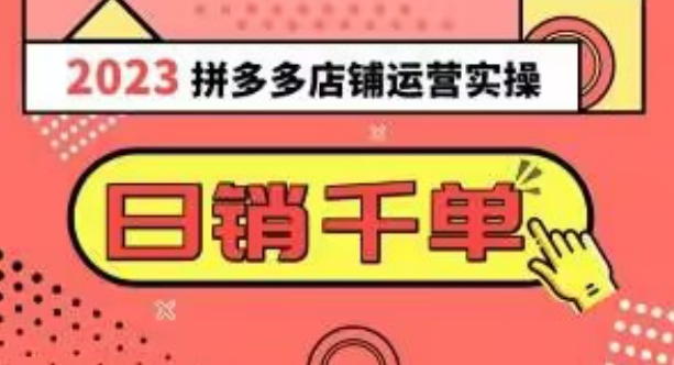 2023拼多多运营实操，每天30分钟日销1000＋，爆款选品技巧大全（10节课） - 副业心选-副业心选